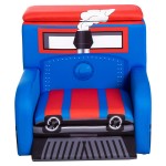 Fotoliu Locomotiva Thomas cadru de lemn si 2 compartimente de stocare Train Engine Sofa